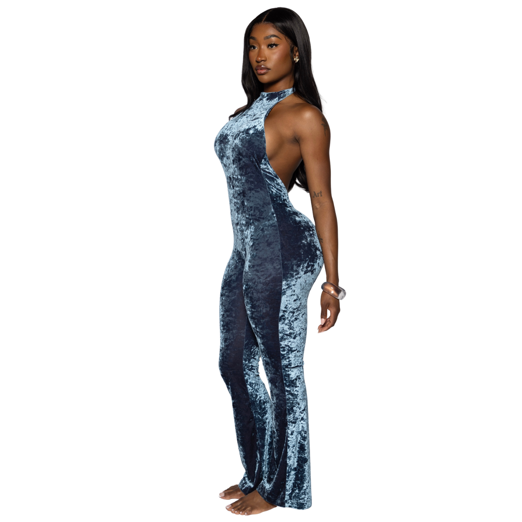 CRUSHED VELVET JUMPSUIT