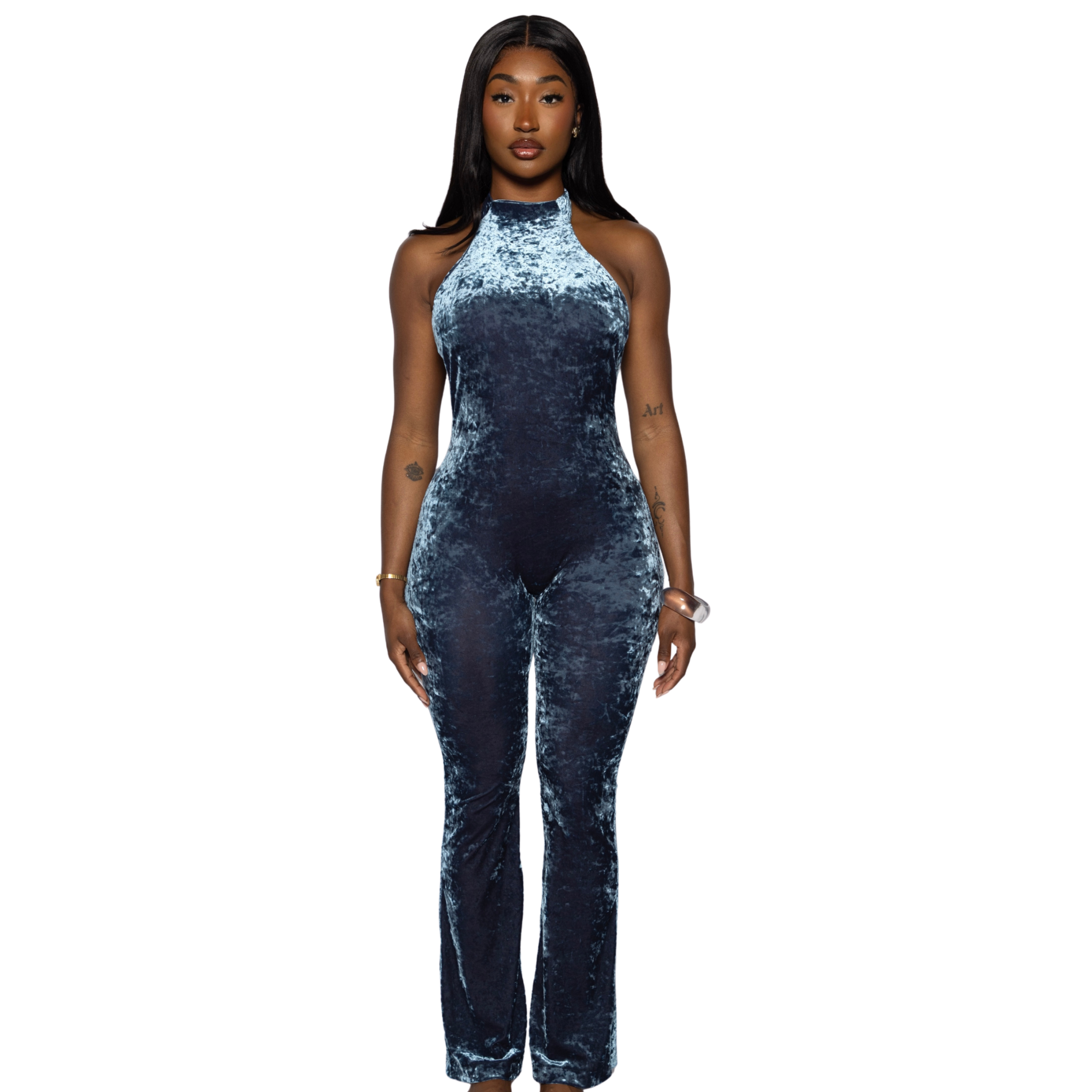 CRUSHED VELVET JUMPSUIT