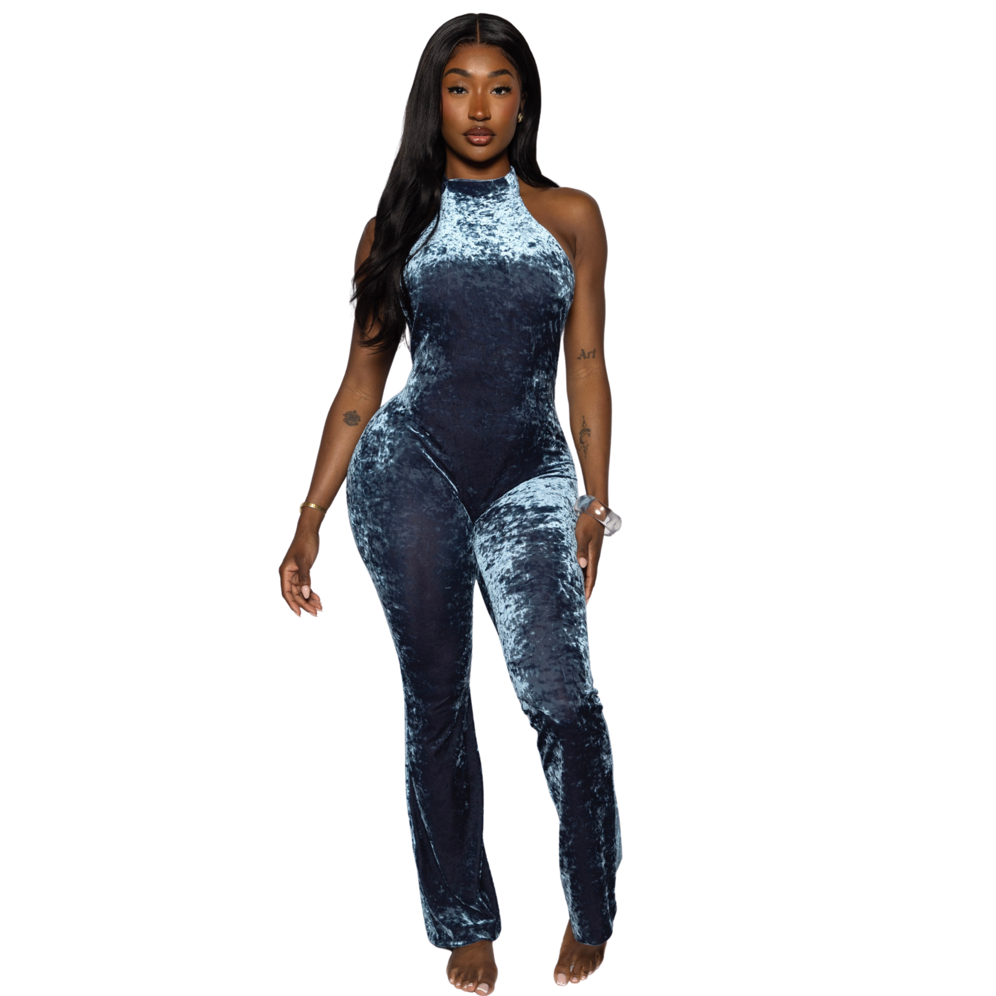 CRUSHED VELVET JUMPSUIT
